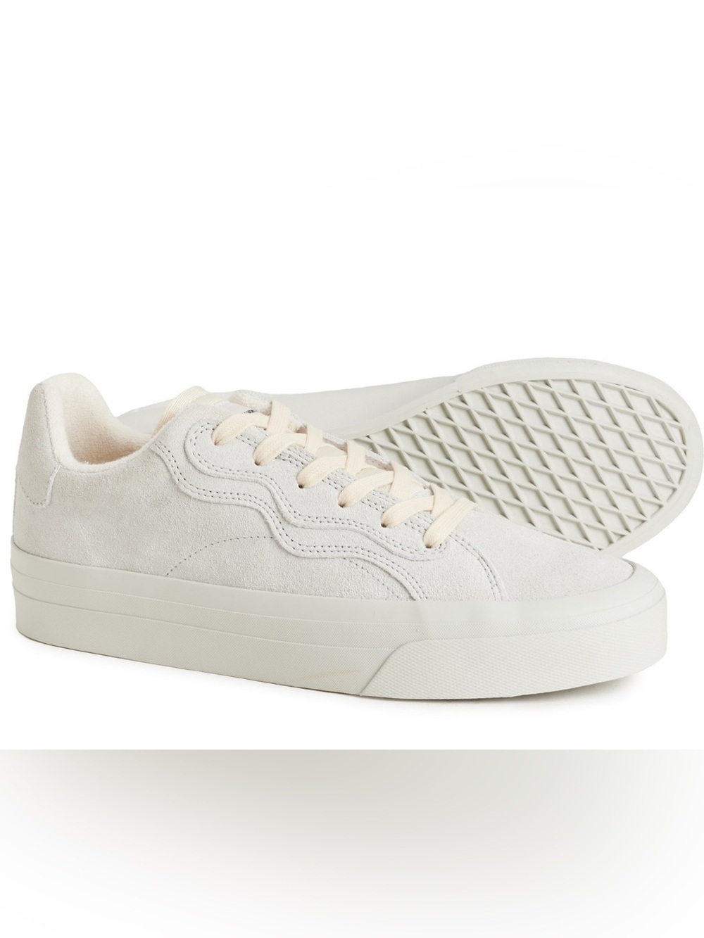 BRANDBLACK no-name suede Men's Low-Top LaceUp Sneakers in Cream 8.5 terry lining